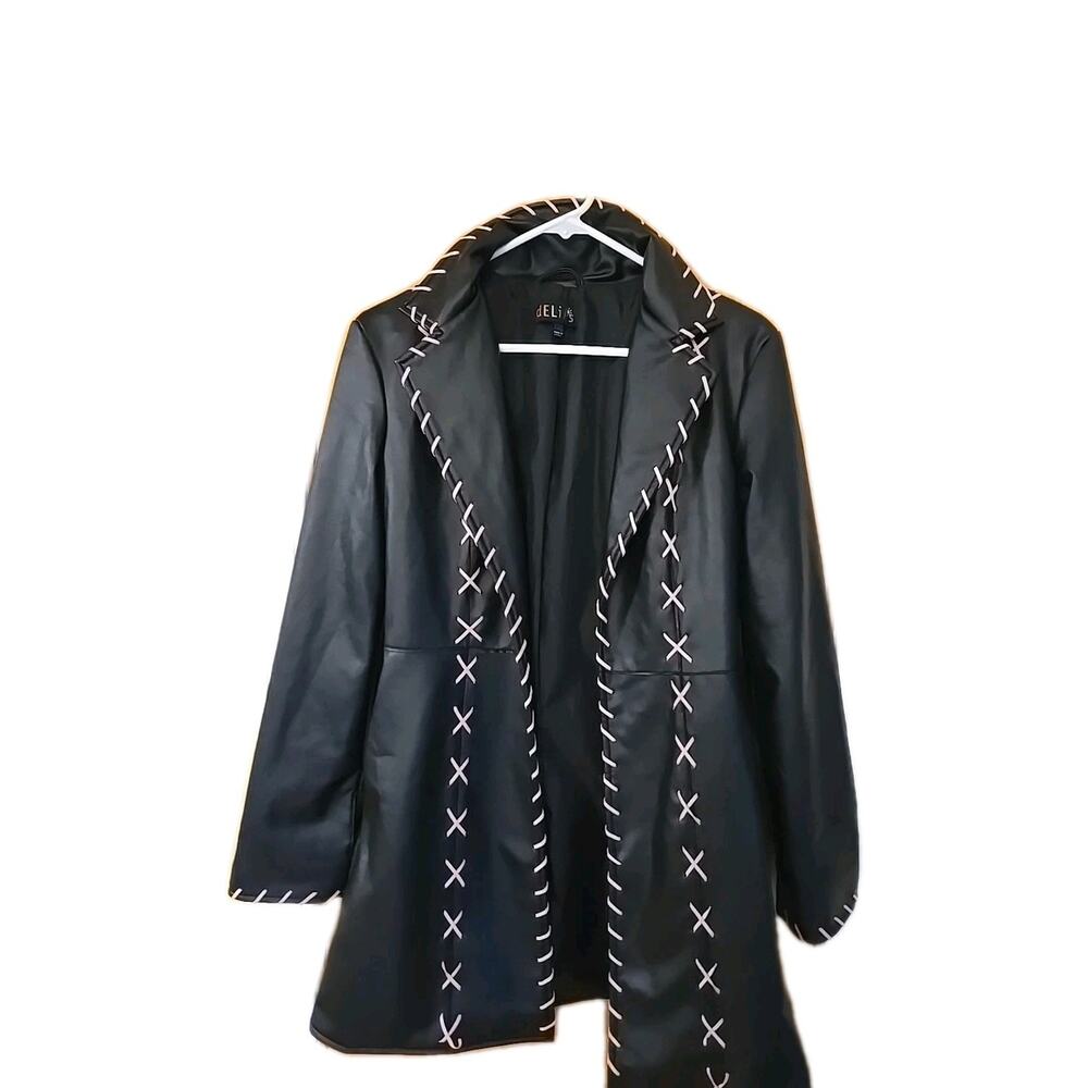 Delias By Dollkill Midnight In Paris Vegan Leather Jacket XXS Amazing Condition